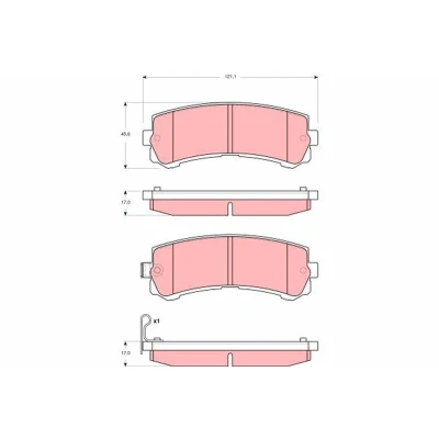 Billede af TRW GDB3362 Bremseklodser med akustisk advarsel for slid NISSAN: Patrol GR 5 SUV