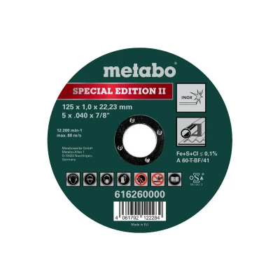 Billede af METABO SPECIAL EDITION ІІ 616260000 Skæreskive, vinkelsliber 122001/min