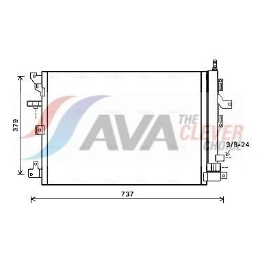 Billede af PRASCO VOA5152D Kondensator med tørrer 14,5 9,8 Aluminium 590 R 134a