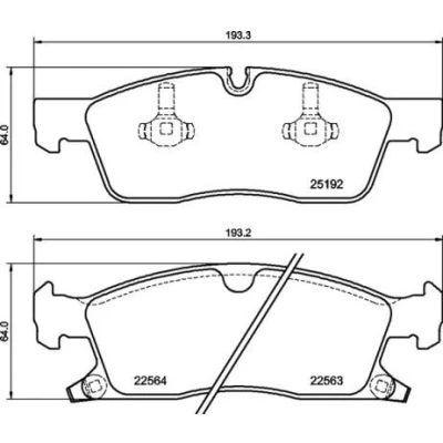 Billede af BREMBO P 37 027 Bremseklodser med akustisk advarsel for slid anti knirke plade, stempelklips uden tilbehør