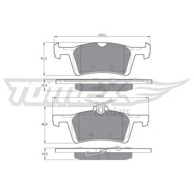 Billede af TOMEX brakes TX 17 02 Bremseklodser bagaksel PEUGEOT: 308 SW 2, II Hatchback, Van / Hatchback