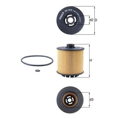 Billede af MAHLE ORIGINAL OX 1312D Oliefilter Filterindsats VOLVO: XC40