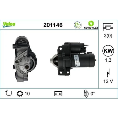 Billede af VALEO 201146 Starter 12 1,3 10 PEUGEOT: 406 Coupe, Sedan, 407 SW, RENAULT: CLIO 2, LAGUNA CITROËN: C5 I Hatchback, Stationcar