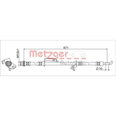 Billede af METZGER 4111679 Bremseslange højre foraksel 671 TOYOTA: Avensis III Stationcar, Sedan