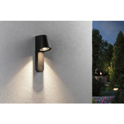 Billede af Paulmann LED udendørs væglampe Caissa, aluminium, sensor