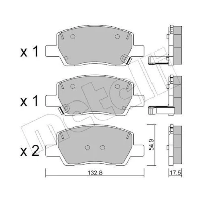 Billede af METELLI 22 1296 0 Bremseklodser med akustisk advarsel for slid
