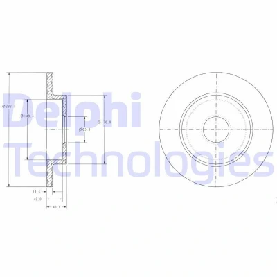 Billede af DELPHI BG3761 Bremseskiver 278 10 5 fuldstændigt olieret ubehandlet uden hjullejer, ABS sensorring NISSAN: Primera Stationcar, Sedan