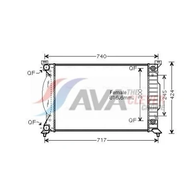Billede af PRASCO AI2202 Radiator Aluminium 632 415 34 med lynkobling Mekanisk fuget køleripper AUDI: A6 C5 Avant, Sedan, A4 B7 Sedan