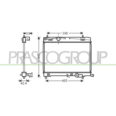 Billede af PRASCO TY325R005 Radiator Aluminium 350mm 503mm 16mm TOYOTA: Yaris II Hatchback