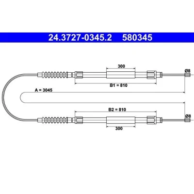 Billede af ATE 24.3727 0345.2 Håndbremsekabel 3045 FIAT: Ducato II Ladvogn/Chassis, I Ladvogn/Chassis