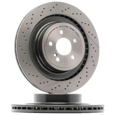 Billede af BREMBO 09.A822.11 Bremseskiver 360 26 5 slidset/perforeret, indvendigt ventileret coatet højkarboniseret med skruer PRIME LINE UV Coated