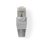Billede af RJ45 stik Han Solid UTP CAT5 Lige Guldplateret 10 stk. PVC Gennemsigtig / Grå Box