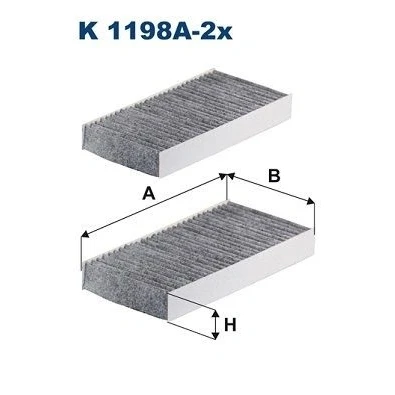 Billede af FILTRON K 1198A 2x Kabinefilter Aktivkulfilter 225 112 30 HONDA: CIVIC 7 Hatchback, FR V, CR V 2