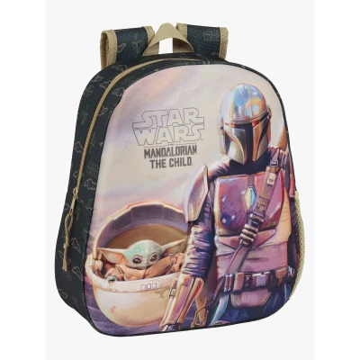 Billede af 3D Børnetaske The Mandalorian Sort Beige 27 x 33 10 cm