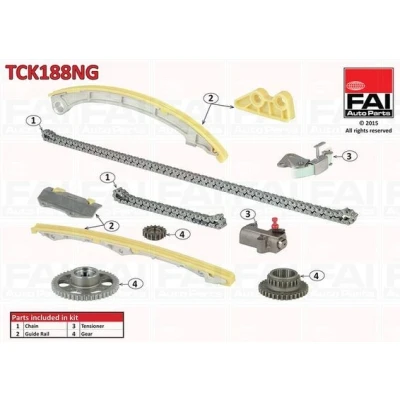 Billede af FAI AutoParts TCK188NG Styrekædesæt uden pakninger, med tandhjul Simplex, Støjsvag kæde