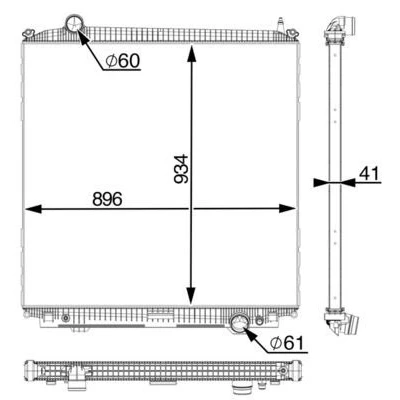 Billede af MAHLE ORIGINAL CR 2390 000P Radiator 896 934 42 uden ramme Loddet køleripper