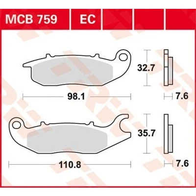 Billede af TRW Organic Low Budget MCB759EC Bremseklodser