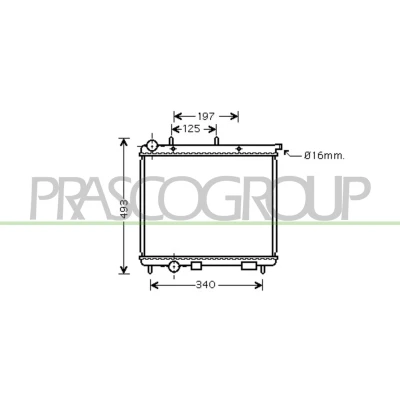 Billede af PRASCO CI304R003 Radiator Aluminium 380 389 22 Loddet køleripper CITROËN: C3 II, I Hatchback, III, PEUGEOT: 208 Hatchback