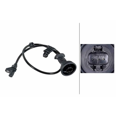Billede af HELLA 6PU 358 252 041 ABS Sensor med holdeklips på kablet Hall princip 2 polet 535mm MERCEDES BENZ: B klasse, A klasse