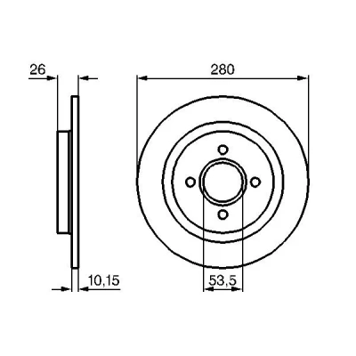 Billede af BOSCH 0 986 479 049 Bremseskiver 281 10,2 4 108 fuldstændigt olieret FORD: Focus Mk1 Hatchback, Stationcar