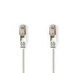 Billede af Cat 5e kabel SF/UTP RJ45 (8P8C) Hanstik 1.00 m Runde PVC Hvid Plastikpose
