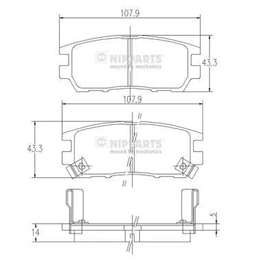 Billede af Bremseklodser NIPPARTS J3615005