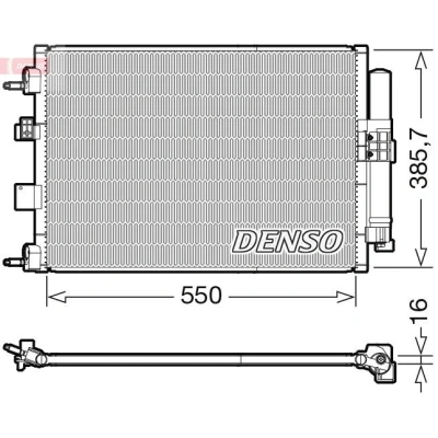 Billede af DENSO DCN10046 Kondensator med tørrer R 134a FORD: C Max 2, FOCUS 3 Turnier,
