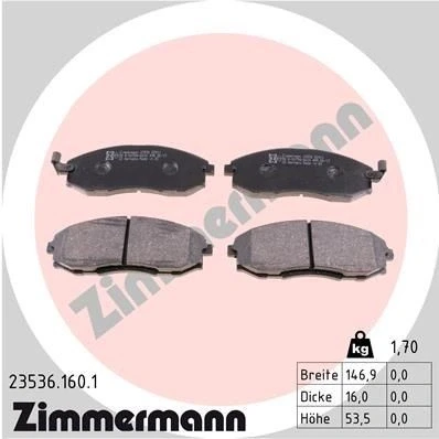 Billede af ZIMMERMANN 23536.160.1 Bremseklodser med akustisk advarsel for slid Billede svarer til leveringsomfang