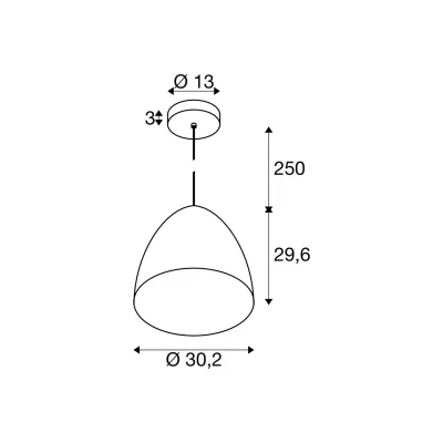 Billede af SLV hængelampe Para Cone, Ø 20 cm, sort/guldfarvet
