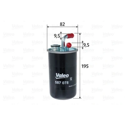 Billede af VALEO 587078 Brændstoffilter Ledningsfilter 9,5 DODGE: Caliber