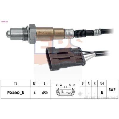Billede af EPS 1.998.241 Lambdasonde Made in Italy OE Equivalent opvarmet, pladesonde, Gevind, forsmurt ALFA ROMEO: 159 Sportwagon, 156 MiTo