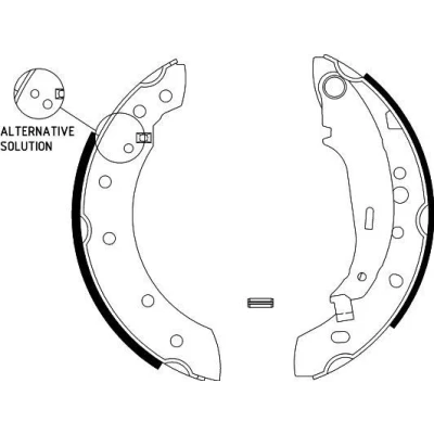 Billede af HELLA 8DB 355 002 771 Bremsebakker 203,2 38 med håndbremsegreb PEUGEOT: 206+ Hatchback, 206 SW