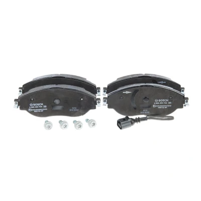Billede af BOSCH 0 986 494 704 Bremseklodser Low Metallic med indbygget slidsensor anti knirke plade, skruer tilbehør SEAT: Alhambra II