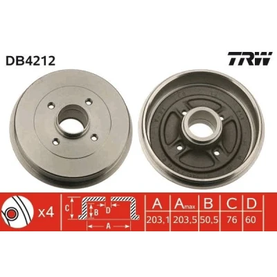 Billede af TRW DB4212 Bremsetromler