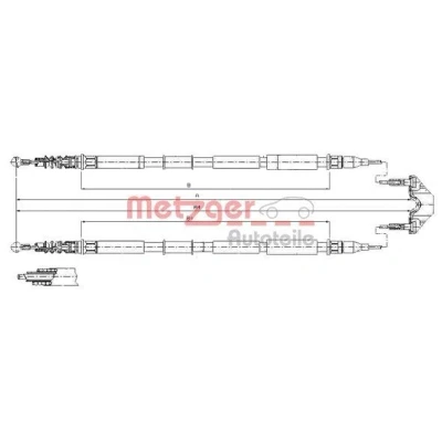 Billede af METZGER 11.5867 Håndbremsekabel bag 1749/1551+1774/1577 Skivebremse COFLE OPEL: Zafira B