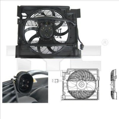Billede af TYC 803 0006 Køleventilator til køretøjer med klimaanlæg 400 270 kølerventilatorramme (karm) kontroldel BMW: 5 Sedan