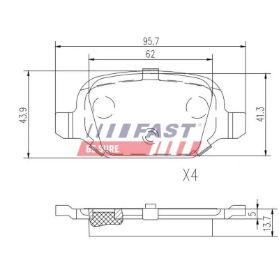 Billede af FAST FT29540 Bremseklodser foraksel Ekskl. slidadvarselskontakt RENAULT: MASTER 2 Pritsche/Fahrgestell, OPEL: Movano A Bus