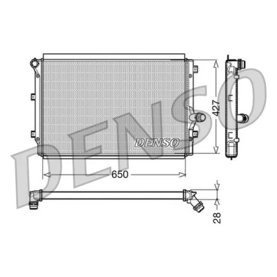Billede af DENSO DRM32017 Radiator Aluminium 650 427 28 VOLKSWAGEN: GOLF 5, Touran I, 6, SKODA: Octavia 2 Combi, II Hatchback, SEAT: Altea