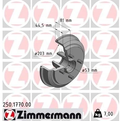 Billede af ZIMMERMANN 250.1770.00 Bremsetromler 243 FORD: FIESTA 5, Fusion Stationcar