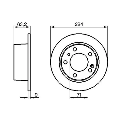 Billede af BOSCH 0 986 478 141 Bremseskiver 223,6 9 5 107,95 fuldstændigt olieret CITROËN: XM I Hatchback, II Hatchback