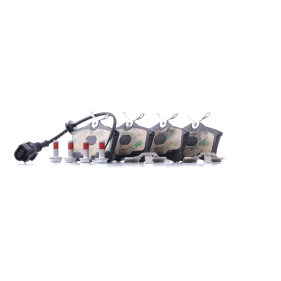 Billede af BOSCH 0 986 494 598 Bremseklodser Low Metallic med indbygget slidsensor monteringsvejledning, anti knirke plade, skruer