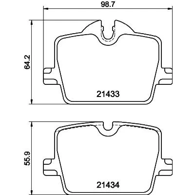 Billede af HELLA 8DB 355 040 911 Bremseklodser Forberedt til slidindikator med bremsecaliperskruer tilbehør BMW: 3 Sedan, Touring, 2 Coupe