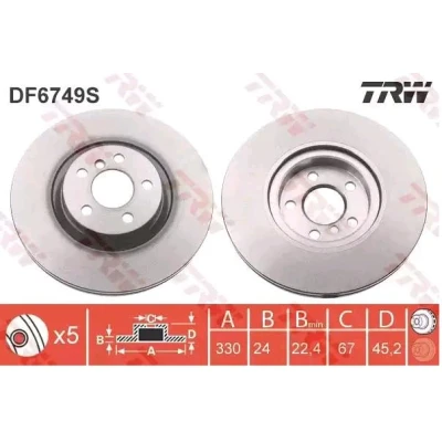 Billede af TRW DF6749S Bremseskiver 330 24 5 112 ventileret lakeret BMW: X1, 2 Gran Tourer, Active Tourer