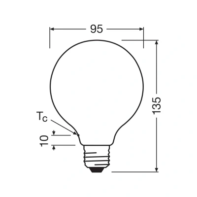 Billede af OSRAM LED pære Globe G95 E27 3,8W mat 2.700K