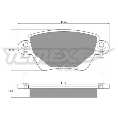 Billede af TOMEX brakes TX 12 59 Bremseklodser bagaksel med akustisk advarsel for slid FORD: MONDEO 3 Kombi, 3, Stufenheck