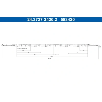 Billede af ATE 24.3727 3420.2 Håndbremsekabel 1983mm