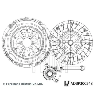 Billede af BLUE PRINT ADBP300248 Kobling i tre dele med syntetsik fedt, centraludrykker 226mm RENAULT: MEGANE 3 Grandtour, GRAND SCENIC 3,