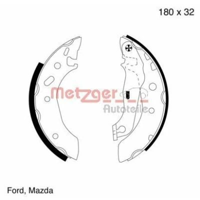 Billede af METZGER MG 642 Bremsebakker bagaksel 180 32,0 med arm FORD: Puma, Escort 6, FIESTA 4
