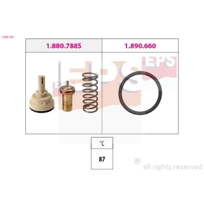Billede af FACET 7.8788 Termostat 87 Made in Italy OE Equivalent med pakning SEAT: Ibiza 4 Sportcoupe, 4, ST, VOLKSWAGEN: Polo V Hatchback