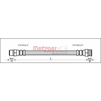 Billede af METZGER 4112520 Bremseslange 374 F10 x 1 SEAT: Alhambra I